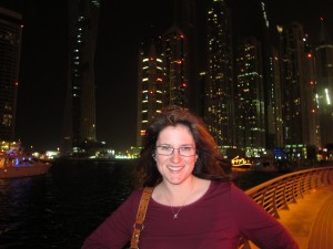 Libby and the Dubai Marina Skyline