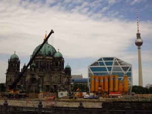 Berlin in a nutshell: distinguished and old; Soviet-era remnants, funky new buildings, and ongoing (re-)construction...