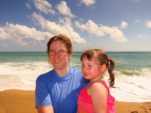 Libby and Emerson on Mai Khao Beach