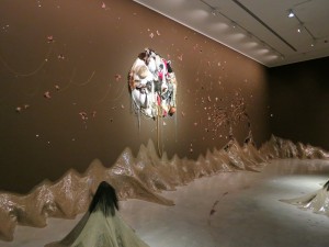 View of Wangechi Mutu's installation at Sydney's MOCA