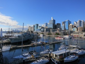 Overlooking Darling Harbour and ships of the Australian National Maritime Museum